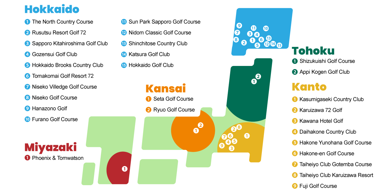 Golf map in Japan